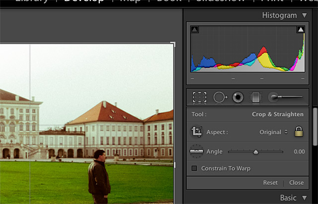 Options will appear on the right side of Lightroom, and you can click the lock to lock the image's aspect ratio.