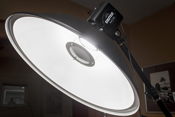 A 22" beauty dish, white interior.